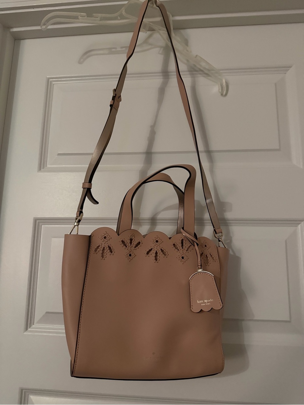 Kate Spade Light Pink Scalloped Tote Shoulder Bag